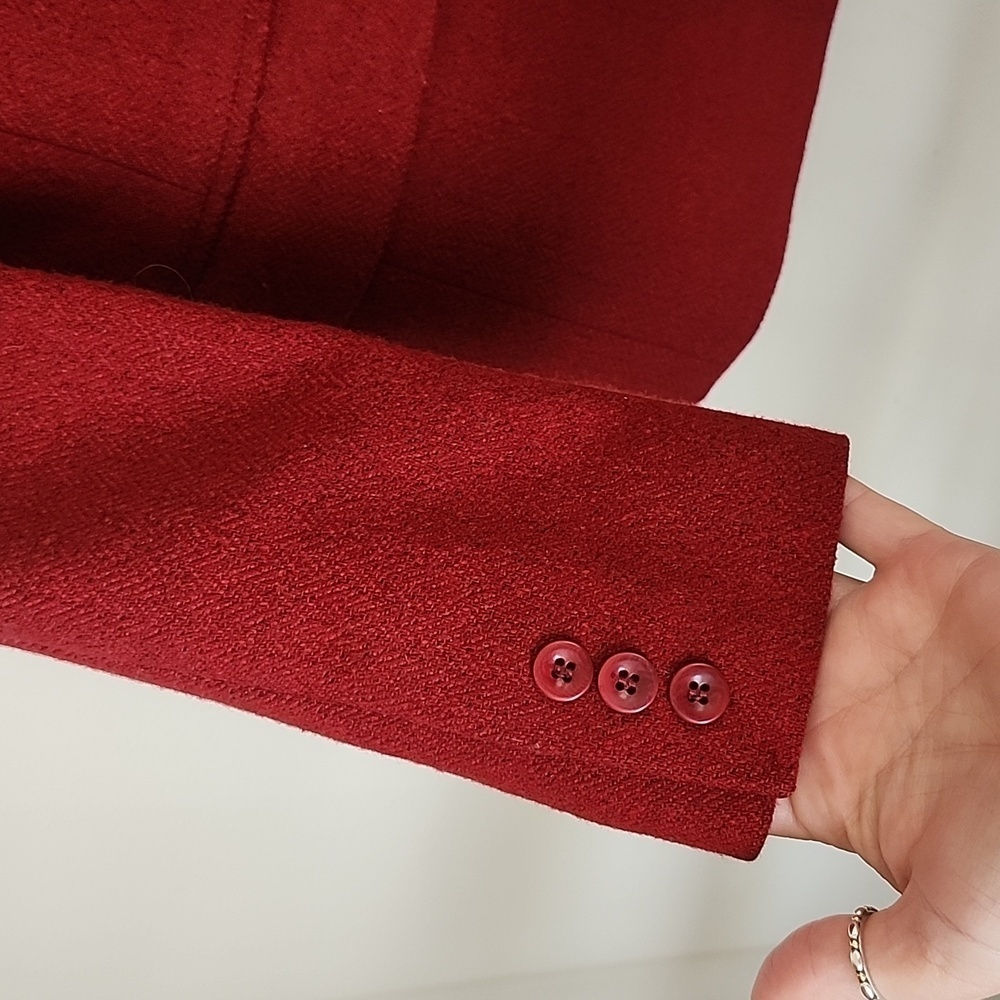 Pendleton Red Wool Lambswool Double Button Blazer… - image 4